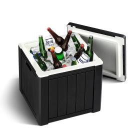 10 Gallon Cooler Side Table, Multi-purpose Ice Cooler Outdoor Cocktail Side Table For Camping, Picnic, Beach, Pool, Party
