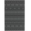 Reversible Outdoor Rug, Waterproof Plastic Straw with Carry Bag, 6' x 9', Black & Gray Geometric Wall