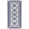 Reversible Outdoor Rug, Waterproof Plastic Straw with Carry Bag, 9' x 18', Blue & White Rhombus Patchwork