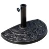 20lbs Half Round Patio Umbrella Base Outdoor Decorative Resin Parasol Stand Holder for Φ1.5", Φ1.9" Pole, Lawn, Deck, Garden Use, Bronze