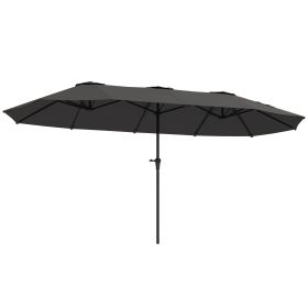 13 ft. Extra Large Patio Umbrella with Easy Crank Handle, Vents for Outdoor, Patio, UPF30+, Dark Gray