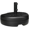 Half Round Umbrella Base Sand or Water Filled Black Patio Stand Holder for Lawn Deck Backyard Garden Fit 1.5" or 2" Pole