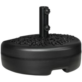 Half Round Umbrella Base Sand or Water Filled Black Patio Stand Holder for Lawn Deck Backyard Garden Fit 1.5" or 2" Pole