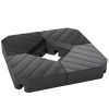 Freestanding Umbrella Base: Heavy-Duty, Adjustable for Water or Sand Filling, 132/176 lbs, Black|