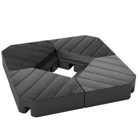 Freestanding Umbrella Base: Heavy-Duty, Adjustable for Water or Sand Filling, 132/176 lbs, Black|