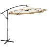 10 ft Offset Umbrella, with Easy Crank and Stable Base for Patio Living Spaces,Tan