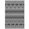 Reversible Outdoor Rug, Waterproof Plastic Straw with Carry Bag, 6' x 9', Black & White Geometric Wall