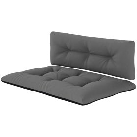 2 Seater Pallet Cushions Outdoor 3.9" Thick Replacement Cushions - Tufted Design for Garden, Patio, Black