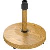 Patio Umbrella Base Holder, Outdoor Umbrella Base with Wheels, Heavy Duty Patio Umbrella Stand Base for Garden, Poolside, Nature Wood