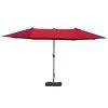 15ft Patio Umbrella with Base, Rectangular Double-Sided Shade, Easy Crank
