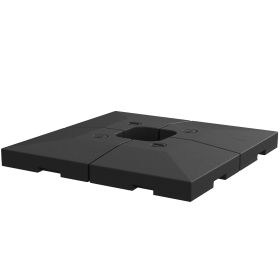 Umbrella Base for Cantilever Umbrella, 4 Pieces, Black, 176 lbs Water/264 lbs Sand Capacity Set