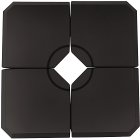 4pcs 264 lb. Cantilever Umbrella Base Stand Holder with Channel Grooves for Powerful Support, Black