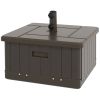 3-in-1 Outdoor Umbrella Base with Wheels and Handles, End Table, Flower Box Planter with Hole, 175 lbs. Capacity, Brown