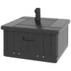 3-in-1 Outdoor Umbrella Base with Wheels and Handles, End Table, Flower Box Planter with Hole, 175 lbs. Capacity, Black