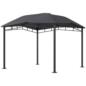 10' x 10' Soft Top Patio Gazebo Outdoor Canopy with Geometric Roof, All-weather Steel Frame, Gray