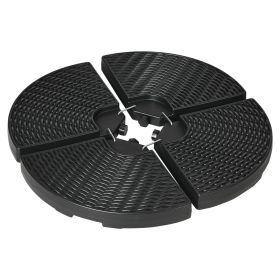Cantilever Patio Umbrella Base Weights 4PCs 150lb HDPE Water and Sand Filled for Offset Banana Umbrella