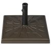 Resin Patio Umbrella Base Stand, 20" Square Holder, Brown, Sturdy & Elegant