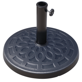 Outdoor Umbrella Stand Base 17" 27 lbs, Round, Decorative Pattern, for Φ1.5", Φ1.89" Pole - Bronze