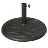 Round Bronze Resin 22" 42 lbs Umbrella Base, Decorative Pattern, Fits Φ1.5", Φ1.89" Poles - Sturdy Parasol Stand for Garden