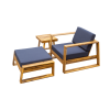 U_STYLE Acacia Wood Outdoor Lounge Set - Chair & Ottoman, Perfect for Patios, Balconies, and Gardens