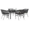 Garden Dining Set Black and Dark Grey