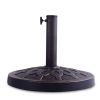 18" Bronze Umbrella Base - Heavy-Duty Resin+Steel Upright, 30lbs Stable Round Design with Hand-Turn Knob