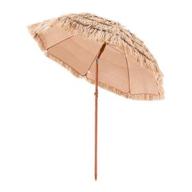 VEVOR Tiki Umbrella, 6 ft Thatched Patio Umbrella with Tilt, Hawaiian Style Beach Parasol with Durable PP Thatch and 8 Metal Ribs