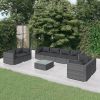 Garden Lounge Set Grey PE rattan Large Modular