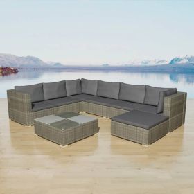 Patio Furniture Set 8 Pieces Gray