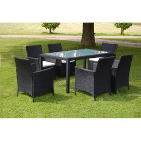 Garden Furniture Set Black PE Rattan Medium Removable Covers