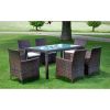 Outdoor Furniture Set Brown PE Rattan 7 Piece Seats Many