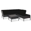 Garden Lounge Set Black