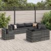 Patio Lounge Set Set of 8 Grey PE rattan 8 Piece Modular