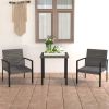 Dining Set Gray, Black