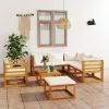 Garden Lounge Set Cream wood Solid acacia wood with an oil finish