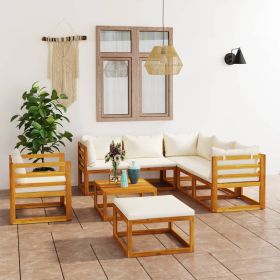 Garden Lounge Set Cream wood Solid acacia wood with an oil finish