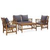 Garden Lounge Set Dark grey, Natural wood Solid acacia wood Medium