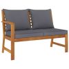 Garden Bench Dark Grey Solid Acacia wood Medium Garden Bench