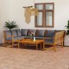 Garden Lounge Set Dark grey cushions