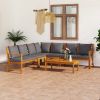 Garden Lounge Set Dark grey Solid acacia wood Medium Modular