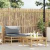 Garden Lounge Set Dark grey Bamboo, 100% polyester Standard