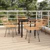Garden Dining Set Black Poly Rattan Standard Durable