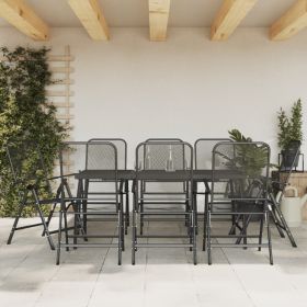 Garden Dining Set Anthracite Expanded Metal Mesh with E-coating