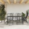 Garden Dining Set Anthracite Metal Standard Foldable