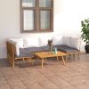 Garden Lounge Set Dark Grey Solid Acacia wood 7 Piece Set Modular