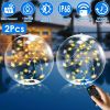 2Pcs Floating Pool Lights 14in Solar Powered Pool Balls IP68 Waterproof Inflatable Pool Decoration Lights with Remote Control 3 Light Modes Timer Adju