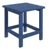 Patio Side Table, 15" Square Outdoor End Table, HDPE Plastic Tea Table for Adirondack Chair, Backyard or Lawn, Blue