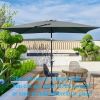 6 x 9ft Patio Umbrella Outdoor Waterproof Umbrella with Crank and Push Button Tilt without flap for Garden Backyard Pool Swimming Pool Market