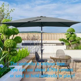 6 x 9ft Patio Umbrella Outdoor Waterproof Umbrella with Crank and Push Button Tilt without flap for Garden Backyard Pool Swimming Pool Market