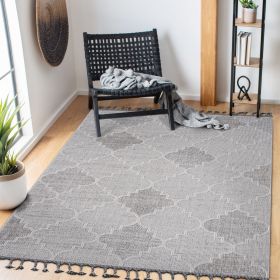 LOOM & LUXE Collection 6X9 White/Grey /Trellis Indoor/Outdoor Area Rug